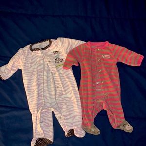 NB & 3 Month Snap Up Footed Pajamas